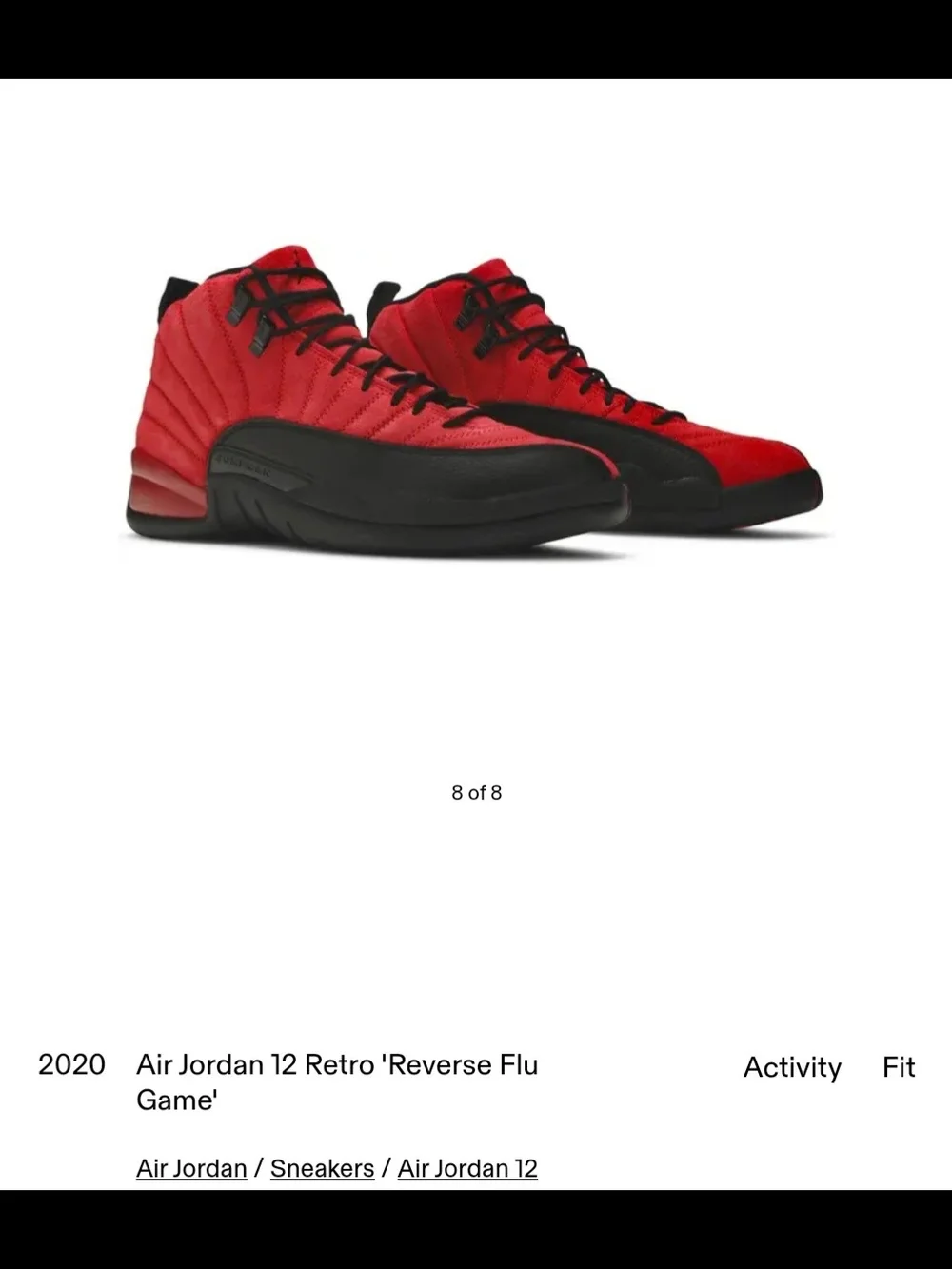 Jordan Air Jordan 12 Retro 'Reverse Flu Game' Red and Black Sneakers